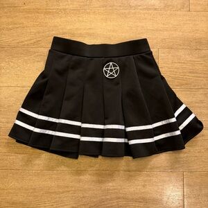 Spencer's Black Mini Skirt with White Accents